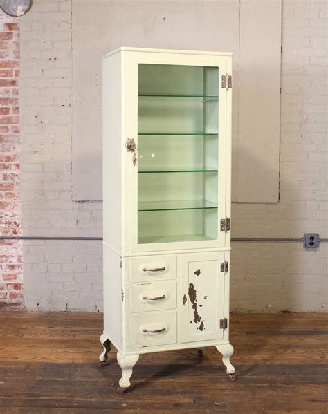 vintage medical cabinet steel glass|antique medical doctors cabinets.